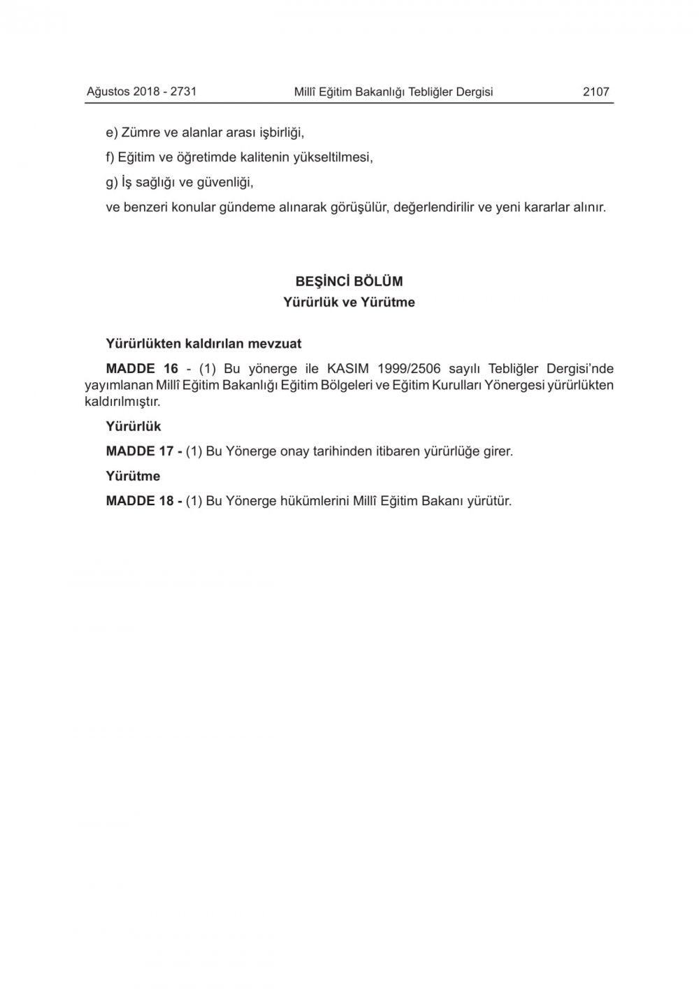 MEB EĞİTİM KURULLARI VE ZÜMRELERİ YÖNERGESİNDE DEĞİŞİKLİK YAPILDI