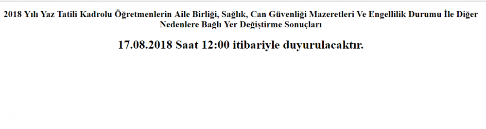 Özür Grubu Atamaları Sonuçları İle İlgili Açıklama