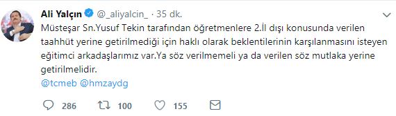 Ali Yalçın, Yusuf Tekin'in 2. İl Dışı Sözünü Hatırlattı