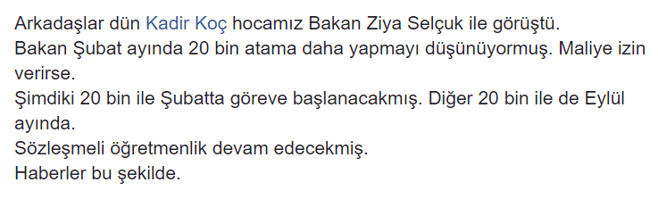 20 Bin Öğretmen Ataması 'Daha' Yapılacak-Sözleşmeli Öğretmenlik..