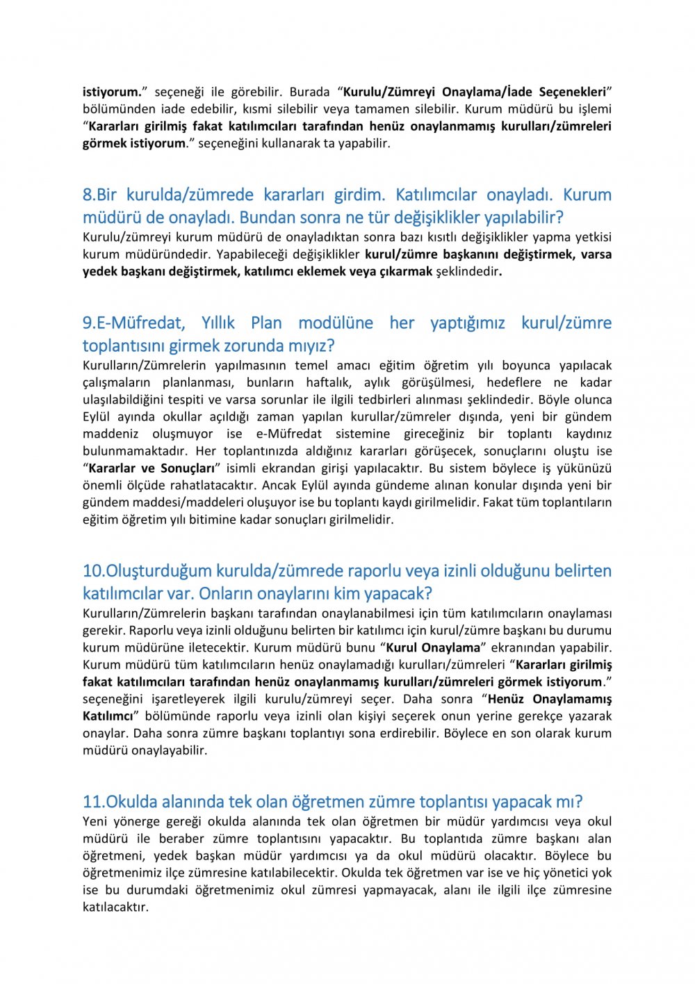 E-MÜDREDAT YILLIK PLAN MODÜLÜ İÇİN SIKÇA SORULAN SORULAR