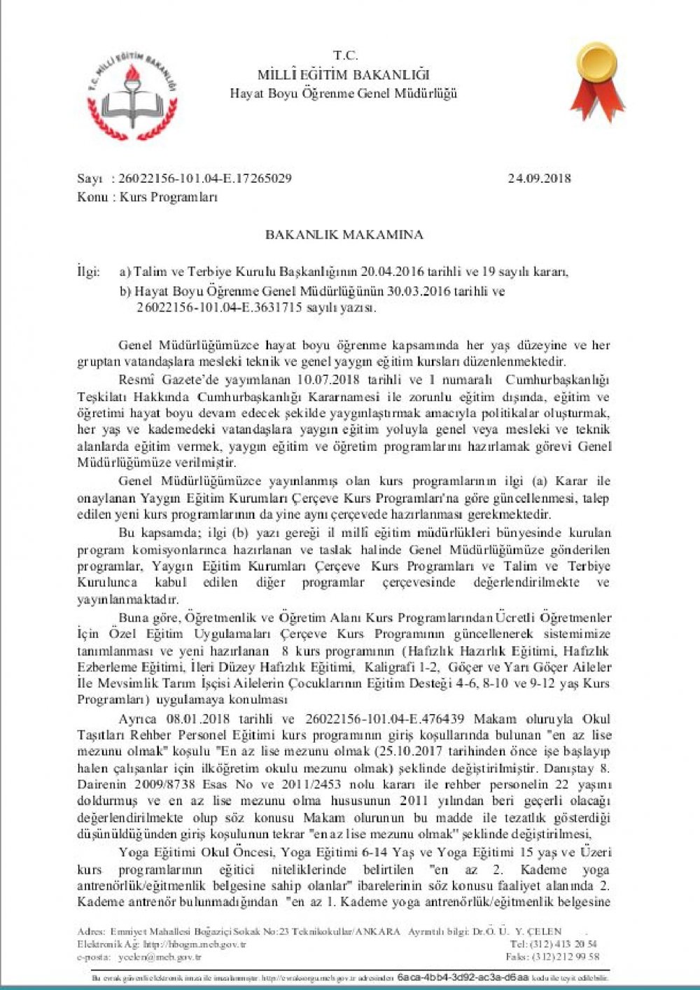 MEB'DEN YENİ KURS PROGRAMLARI YAZISI