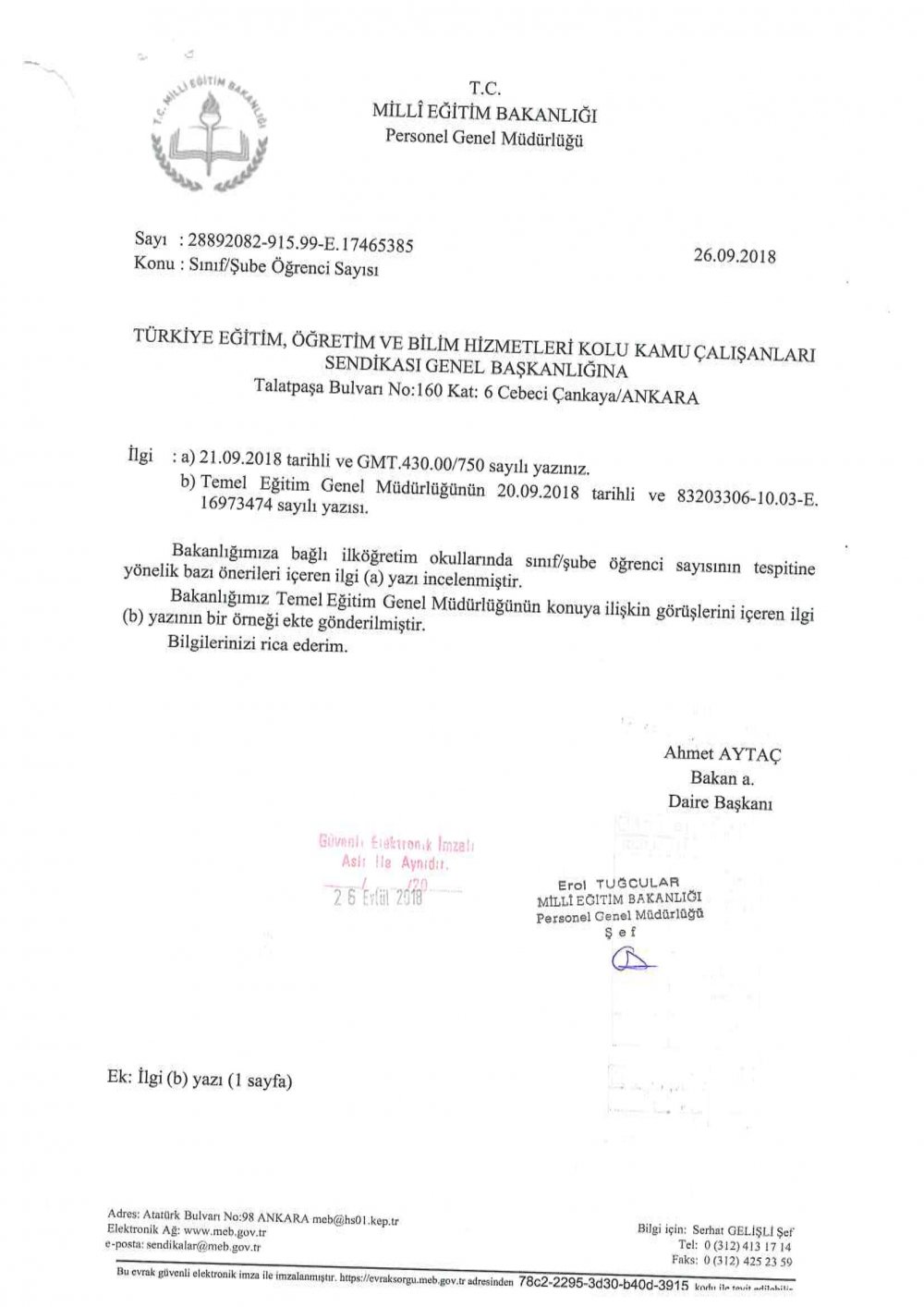 MEB: ''Bir Sınıftaki Öğrenci Sayısı 40'tan Fazla Olamaz''