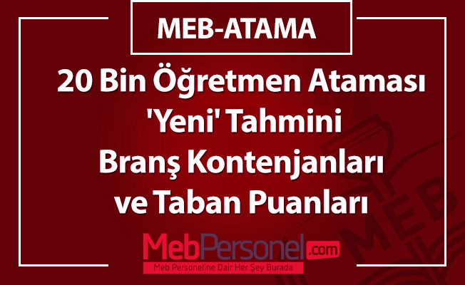 Öğretmen Atamaları Branş Kontenjan Dağılımı Açıklanıyor- (Son Tahmini Dağılım)