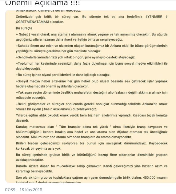 Atama Bekleyen Öğretmenler Şubat Ataması İçin Çağrıda Bulundular