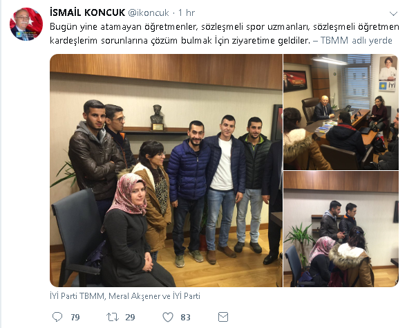 İsmail Koncuk'tan Ek 20 Bin Öğretmen Ataması Talebi