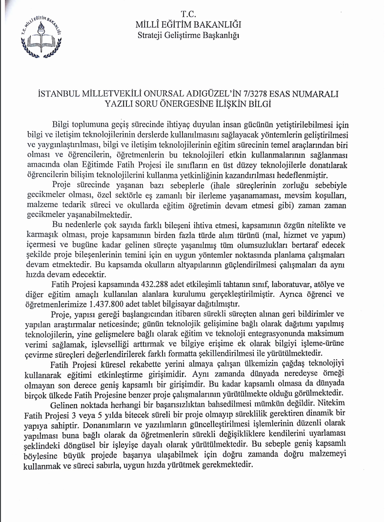 MEB’in FATİH İtirafı!