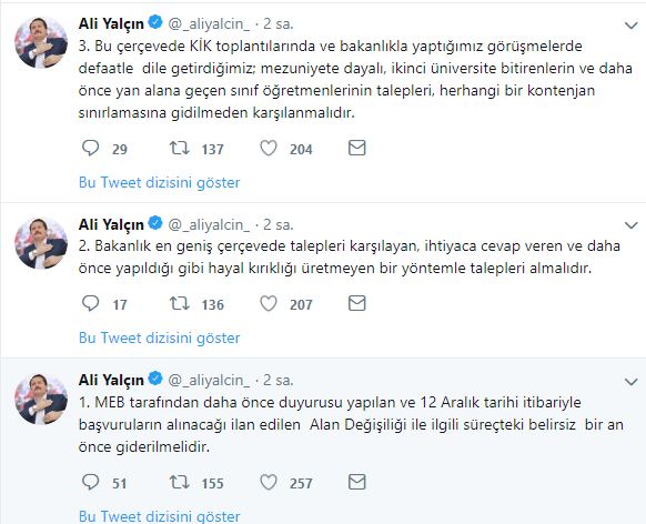 Ali Yalçın'dan Alan Değişikliği Açıklaması