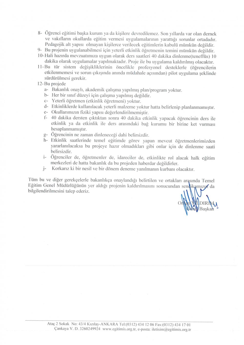 40 Dakika Ders, 40 Dakika Etkinlik Kabul Edilemez!