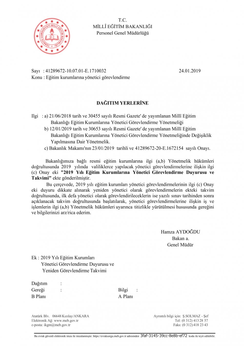 MEB, 2019 Yönetici Atamalarının Nasıl Yapılacağını Açıkladı