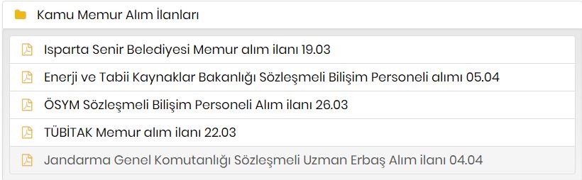 2019 Mart Güncel Kamu Memur Alım İlanları