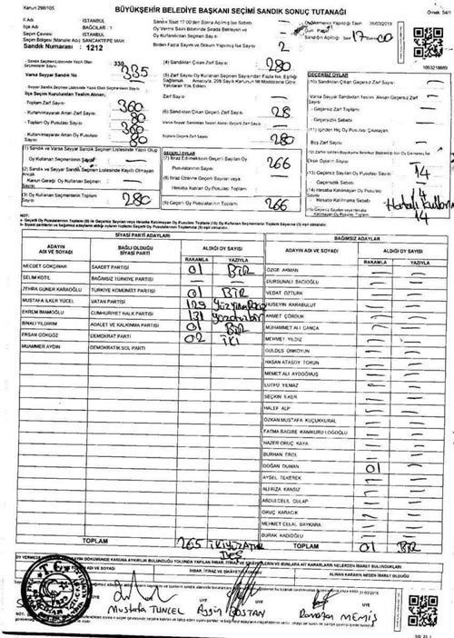 Belgeler ortaya çıktı! Yıldırım'ın oyları İmamoğlu'na yazılmış