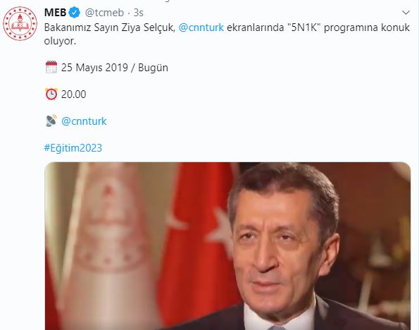 Bakan Selçuk, TV Programına Konuk Olacak