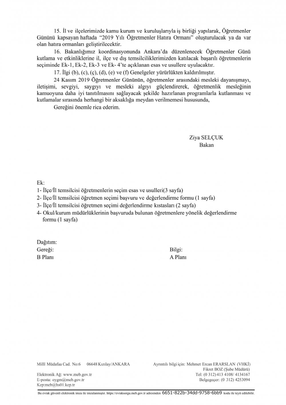 MEB'den ''24 Kasım Öğretmenler Günü'' Genelgesi