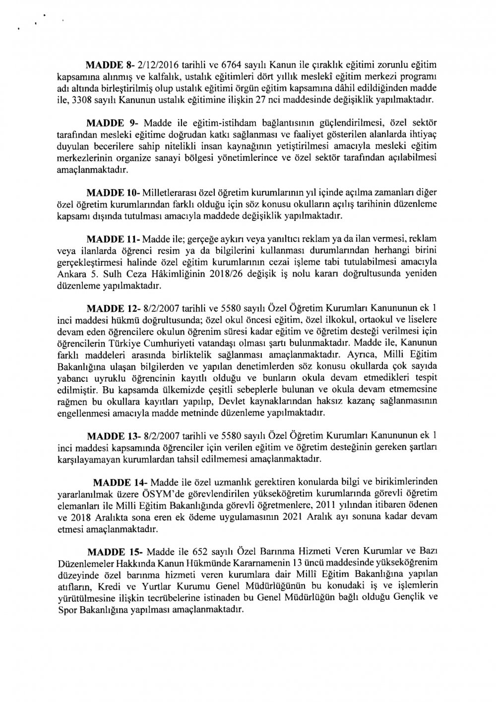 Sözleşmeli Öğretmenleri de Kapsayan MEB İle İlgili Kanun Teklifinin TAM METNİ