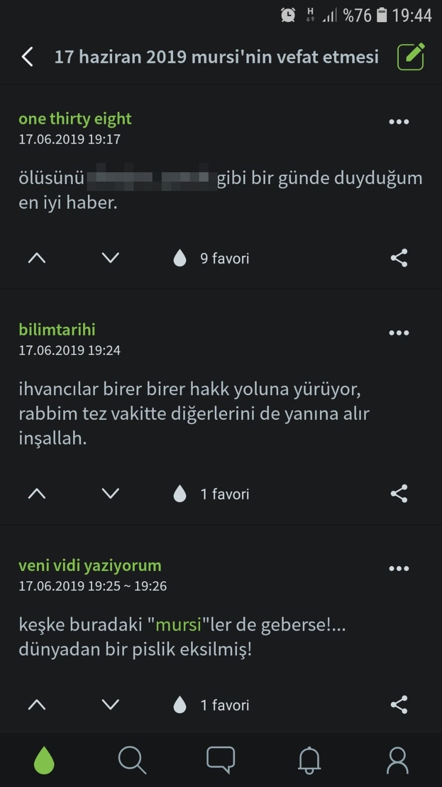 Ahlaksız Ekşi Sözlük'ten Mursi'nin Vefatıyla İlgili Skandal Sözler