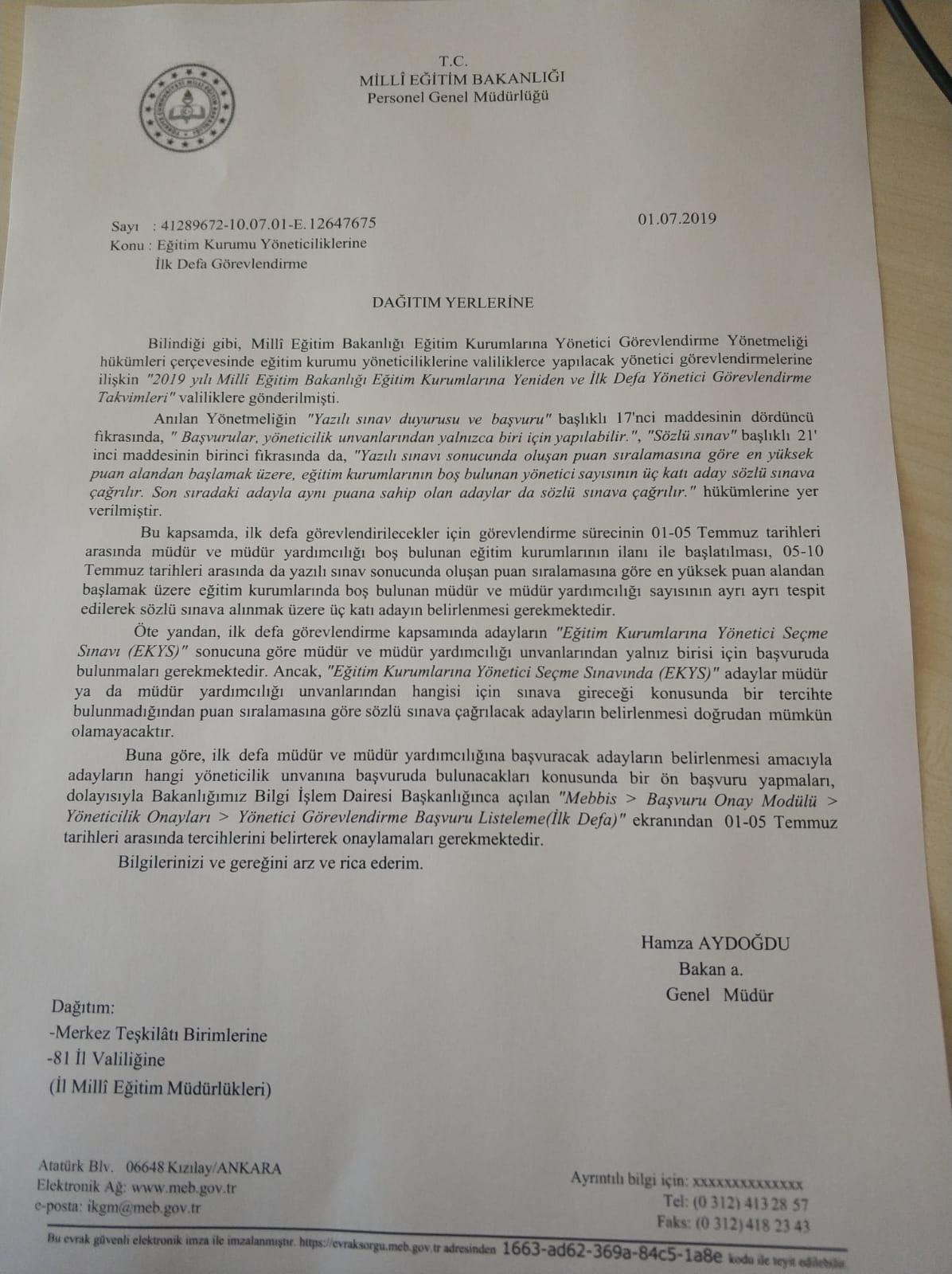 Yönetici Atamaları İle İlgili MEB'den Yeni Açıklama