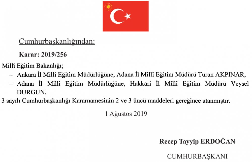 MEB'de Yeni İl Müdürü Atamaları Resmi Gazete'de Yayımlandı