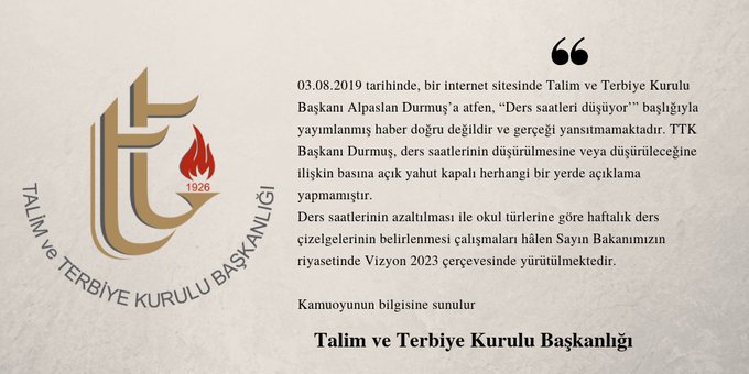 ''Ders Saatleri Düşüyor'' Haberine Yalanlama Geldi