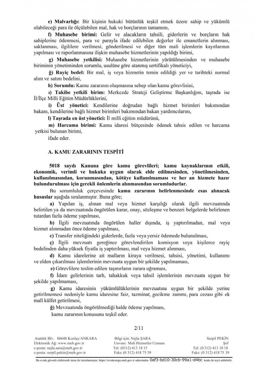MEB'den ''Kamu Zararı'' Konulu Genelge