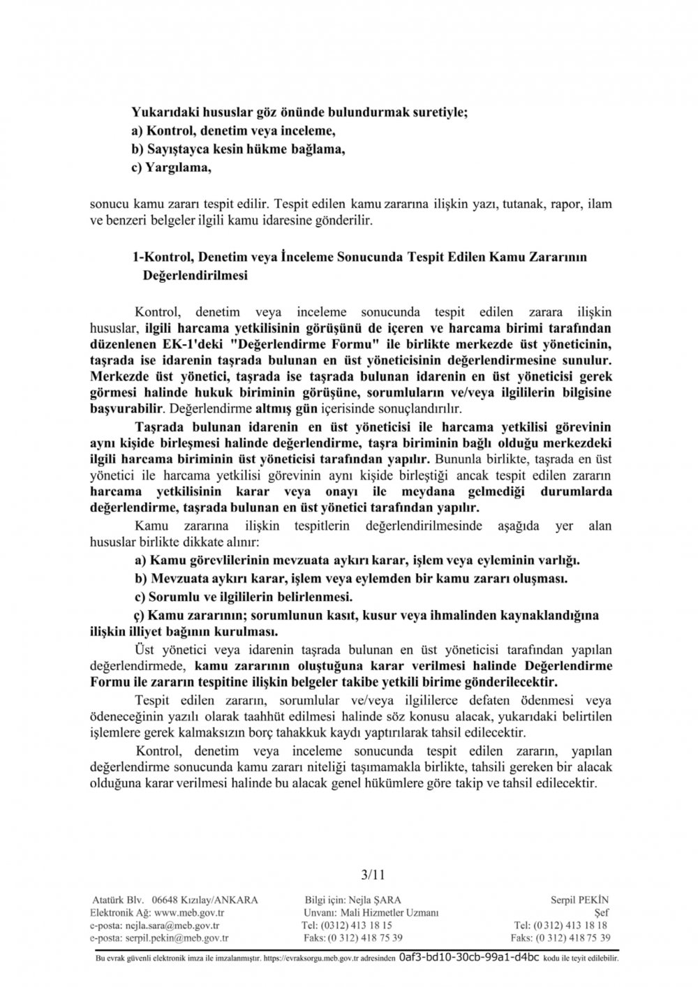 MEB'den ''Kamu Zararı'' Konulu Genelge