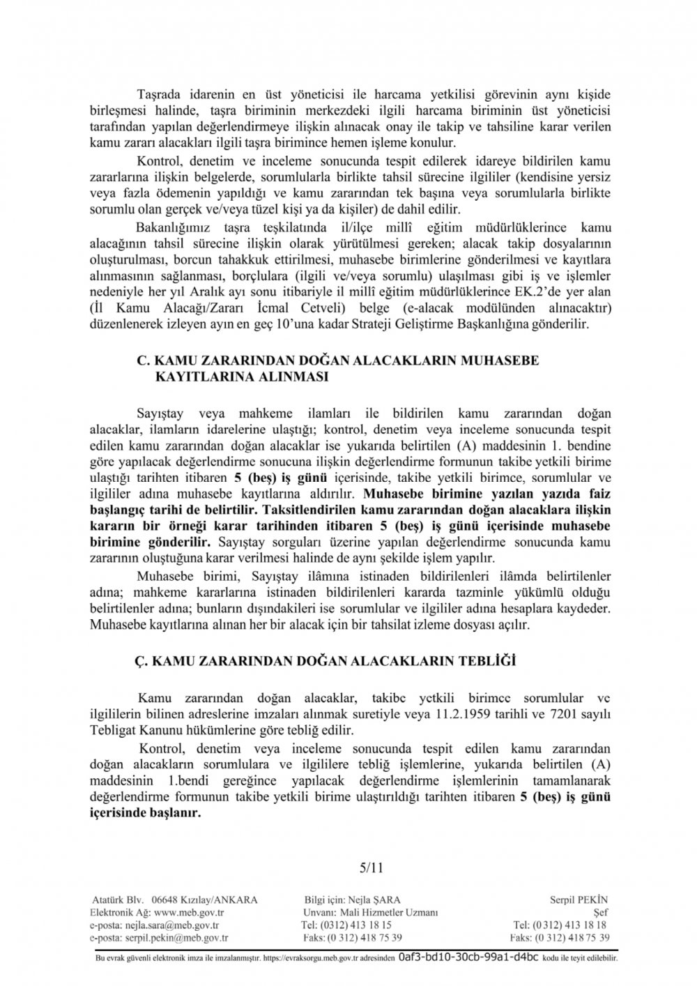 MEB'den ''Kamu Zararı'' Konulu Genelge