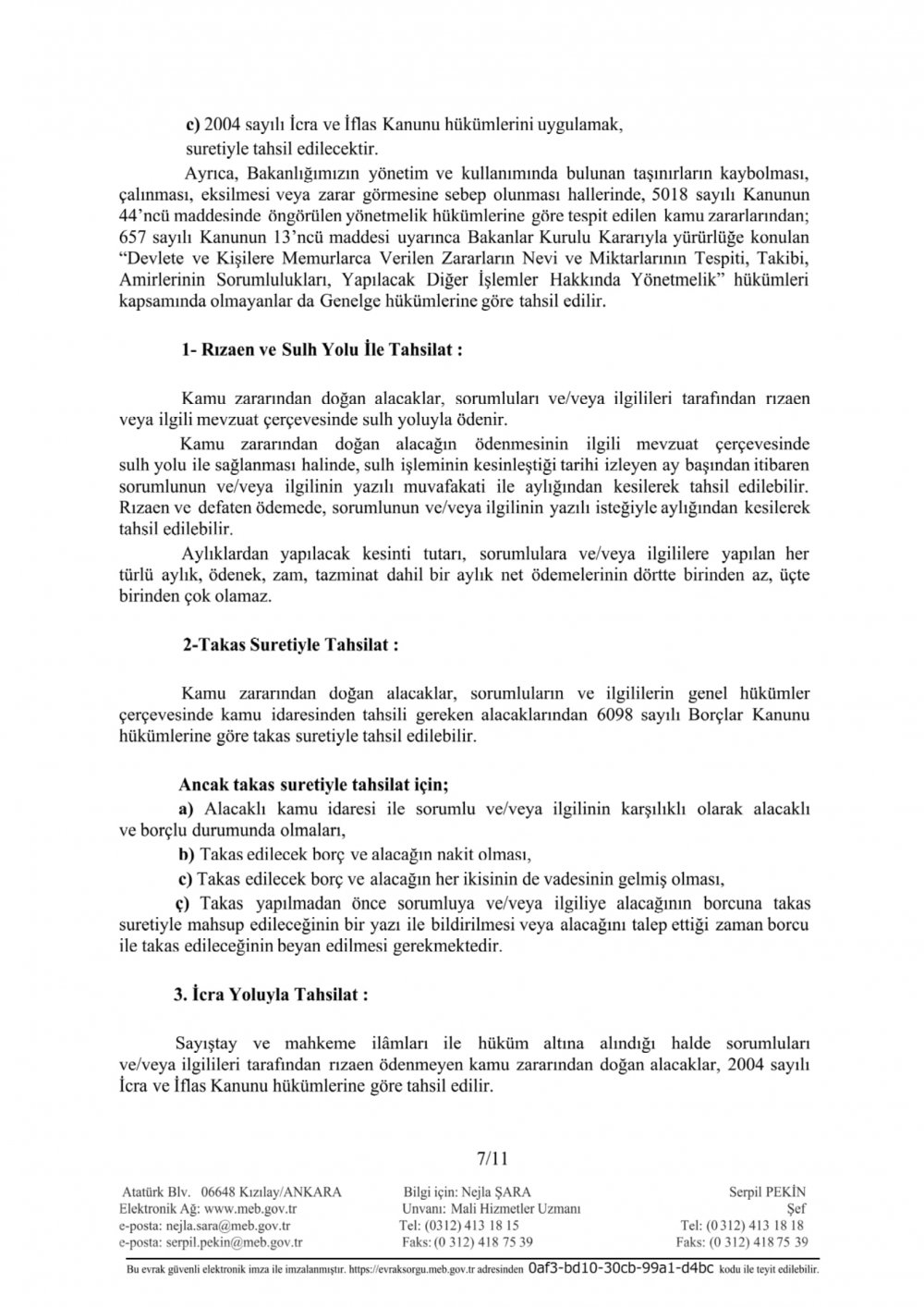 MEB'den ''Kamu Zararı'' Konulu Genelge