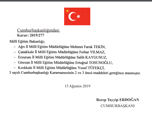 5 İle Milli Eğitim Müdürü Ataması Yapıldı