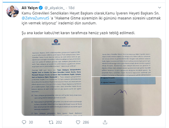 Memur-Sen, Toplu Sözleşme için yeni takvim sundu