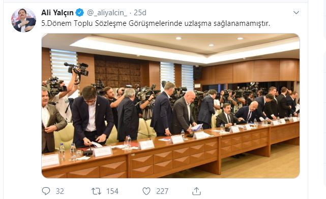 Toplu sözleşmede uzlaşma sağlanamadı