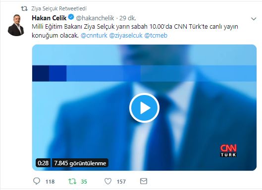Bakan Selçuk CNNTURK Canlı Yayınında Eğitim Gündemini Değerlendirecek