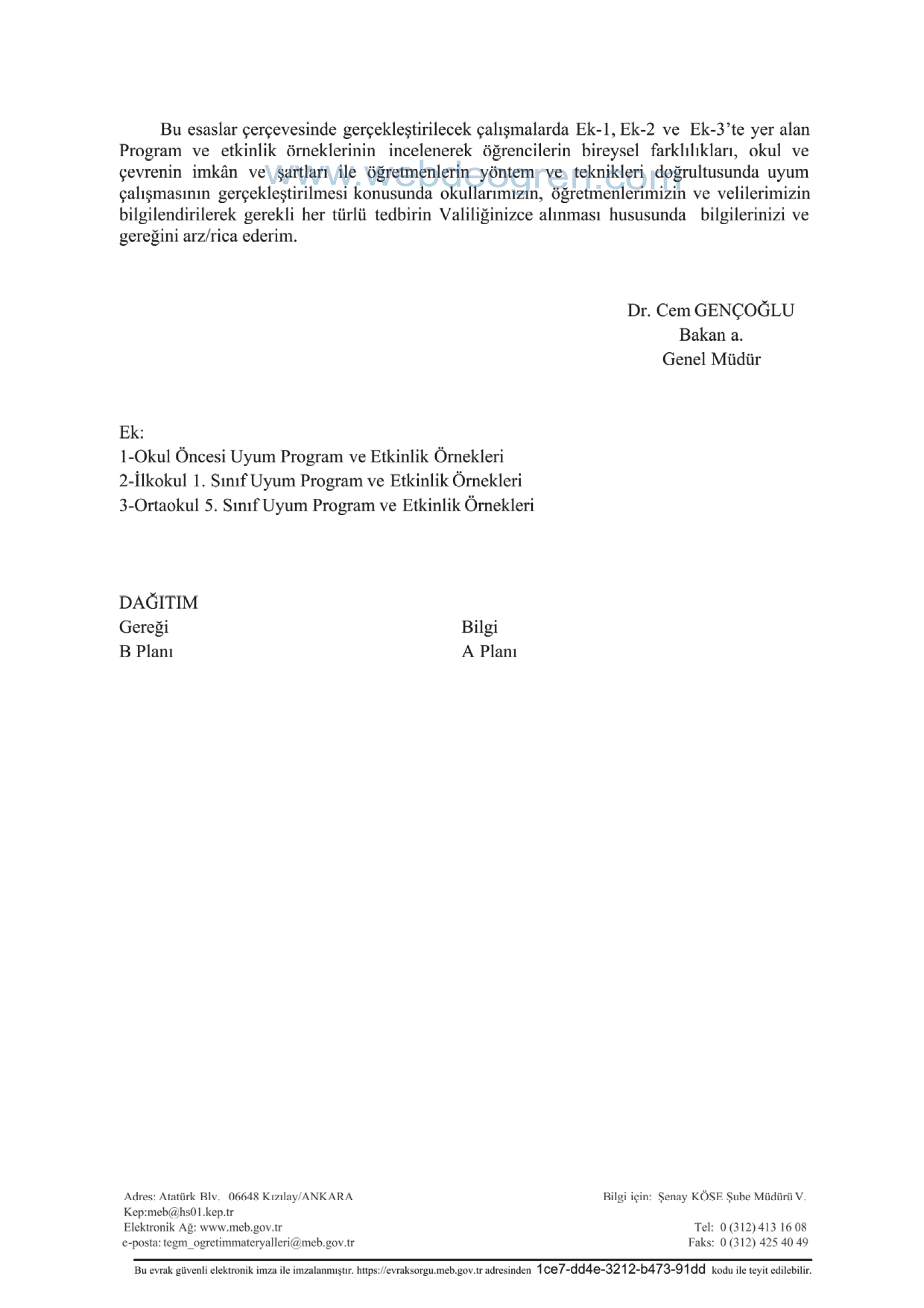 2019 Okula Uyum Eğitimi Programı Yayınlandı..