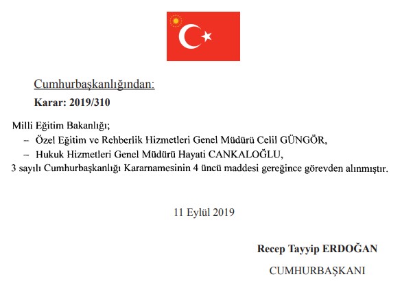 MEB'de 2 Genel Müdür Görevden alındı