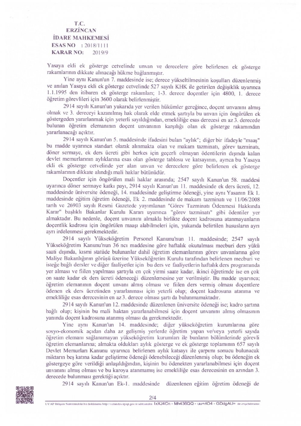 'Doçent unvanı alanlara kadro şartına bağlı olmaksızın doçentlik mali hakları ödenmelidir'