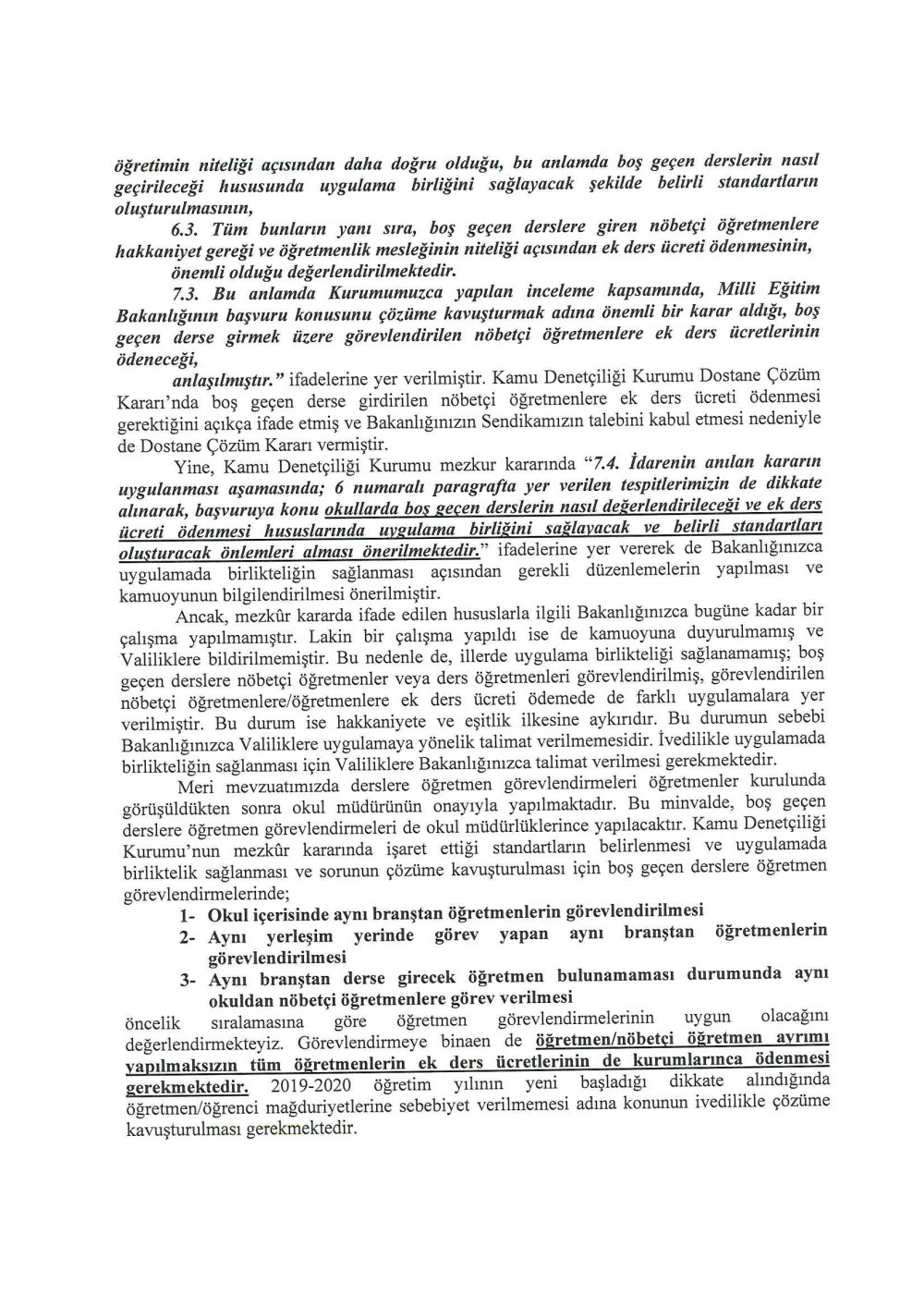Boş Geçen Derse Öğretmen Görevlendirme Standartları Belirlensin