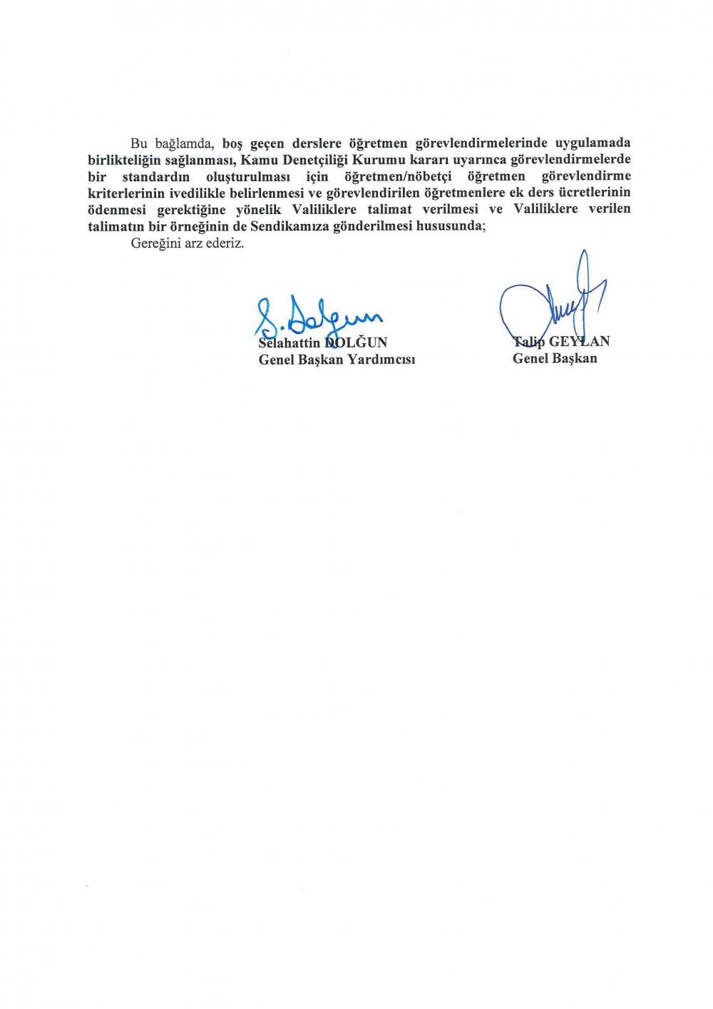 Boş Geçen Derse Öğretmen Görevlendirme Standartları Belirlensin