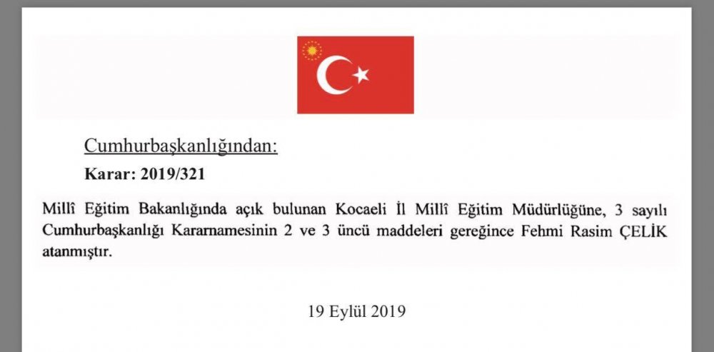 İl Milli Eğitim Müdürü Ataması Resmi Gazetede Yayınlandı