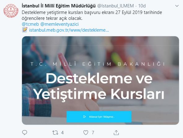 DYK Öğrenci Başvuru Ekranı Öğrencilere Yeniden Açılacak