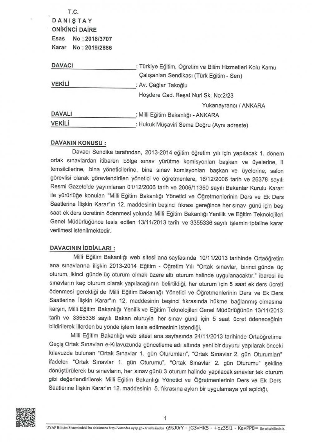 DANIŞTAY, MERKEZİ SİSTEM SINAVLARINDA HER BİR OTURUM İÇİN SINAV ÜCRETİ ÖDENMESİNE KARAR VERDİ