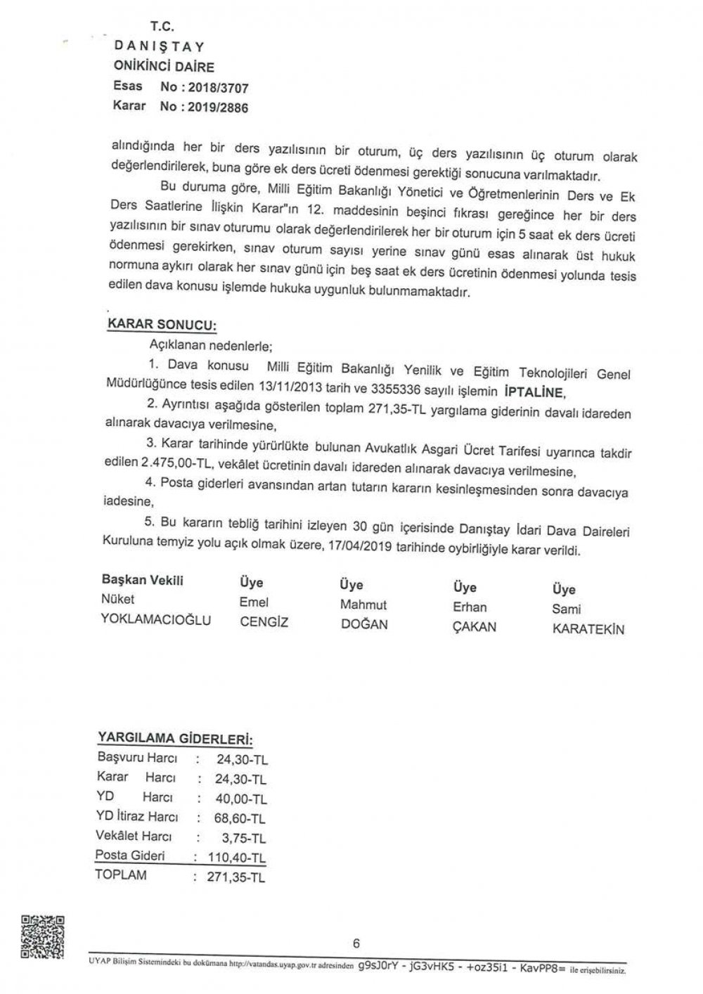 DANIŞTAY, MERKEZİ SİSTEM SINAVLARINDA HER BİR OTURUM İÇİN SINAV ÜCRETİ ÖDENMESİNE KARAR VERDİ