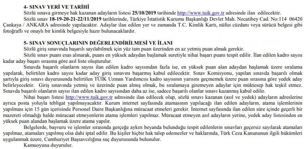 TÜİK Memur Alımı Yapacak