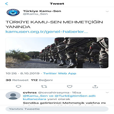 Sendikaların Barış Pınarı Hareketindeki Duruşu