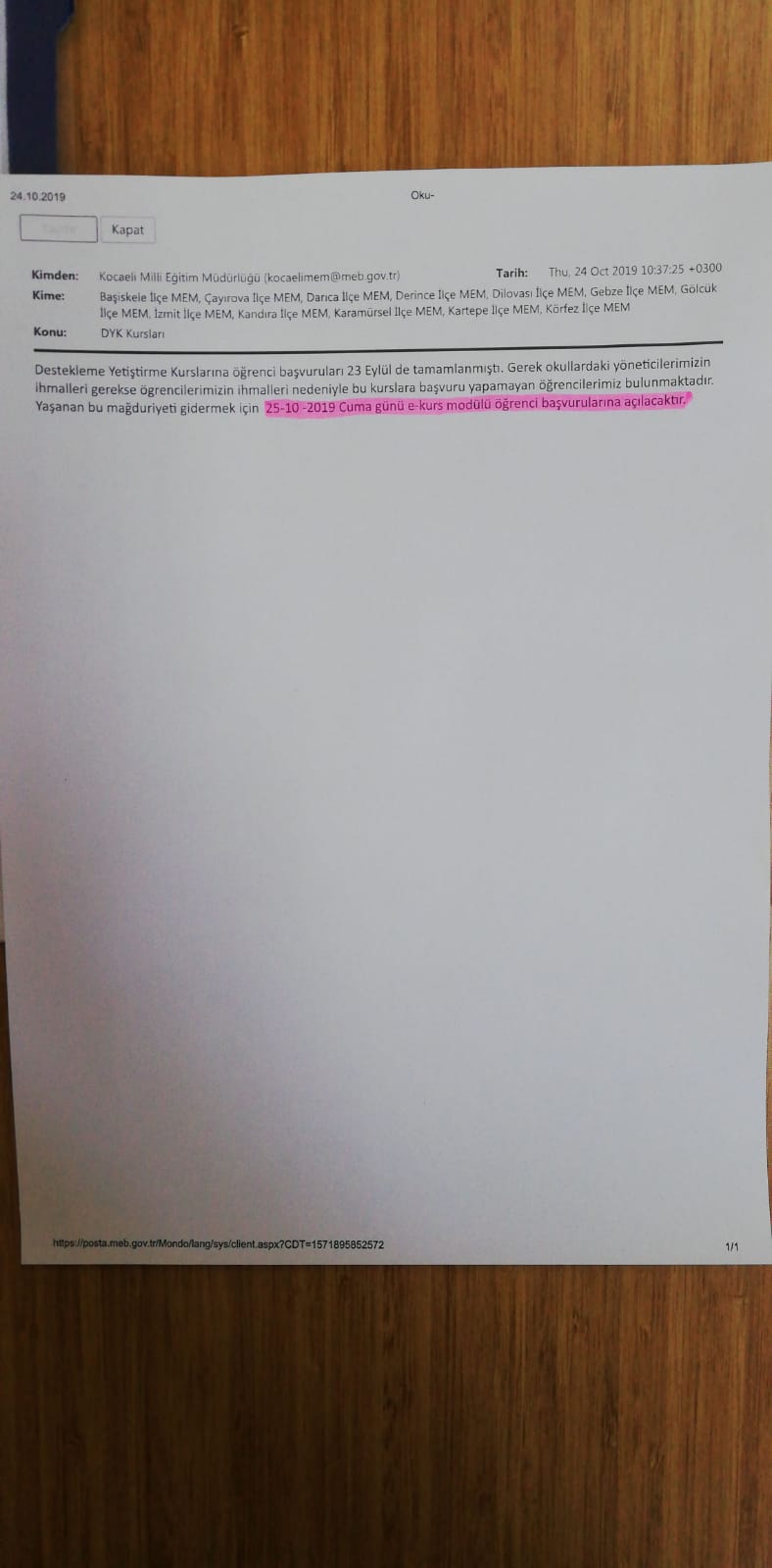 DYK İçin Başvurular 1 Günlüğüne Açılacak