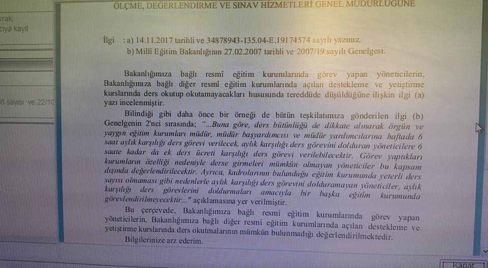 DYK Kurslarında Görev Almak için Başvuru Yapan Ancak Başka Kuruma Atanan İdarecilerin Mağduriyeti !