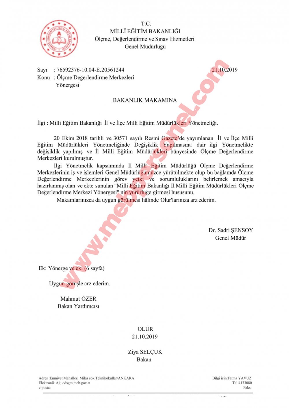 MEB'den Yeni Resmi Yazı , 81 İl Müdürlüğüne Gönderdi