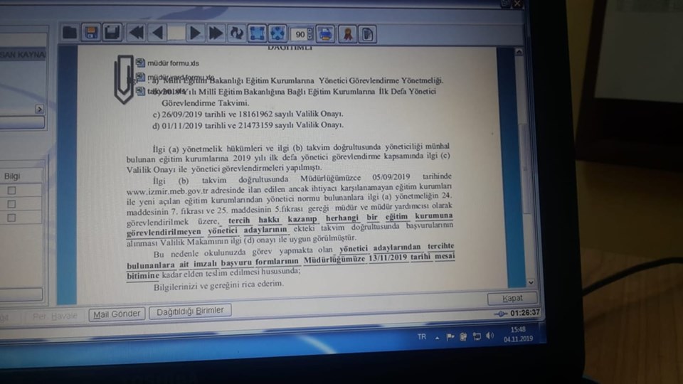 O İlimiz Ek Yönetici Ataması Yapacak