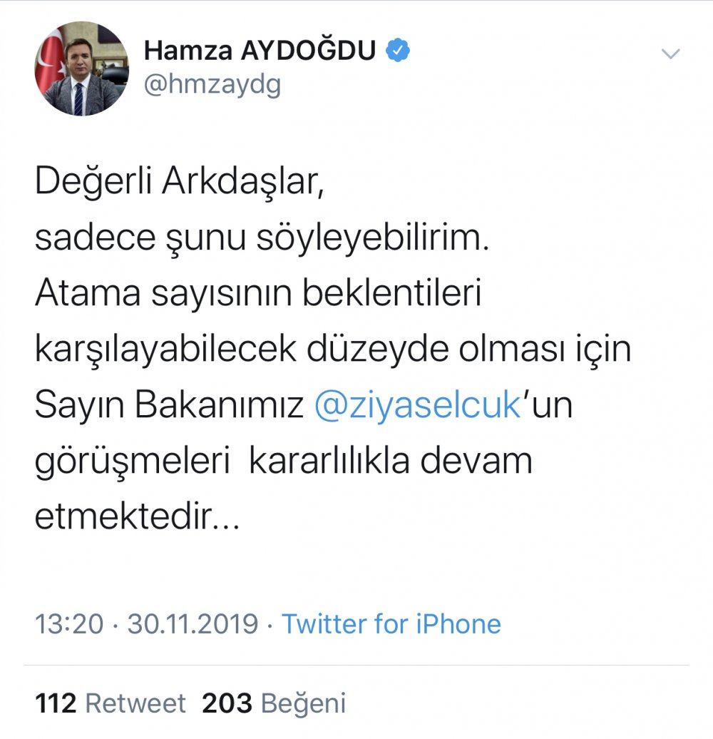 MEB Personel Genel Müdürü Hamza AYDOĞDU’nun Açıklamaları Öğretmen Adaylarını Umutlandırdı