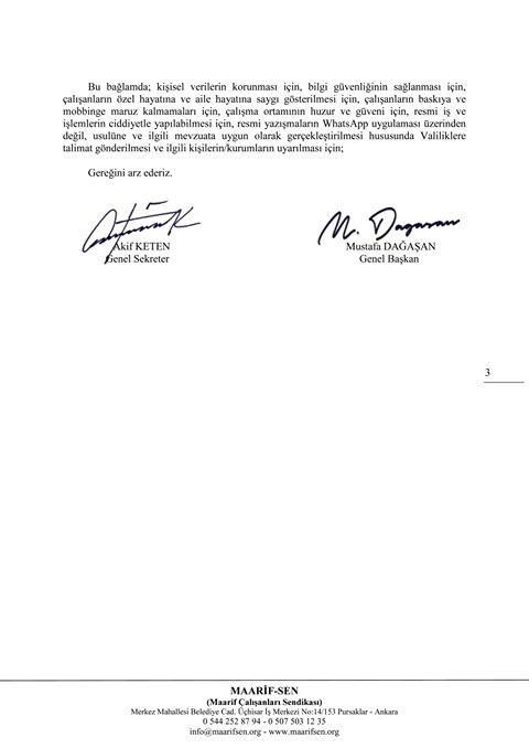 WhatsApp Kullanımı Hakkında MEB'e Yazı