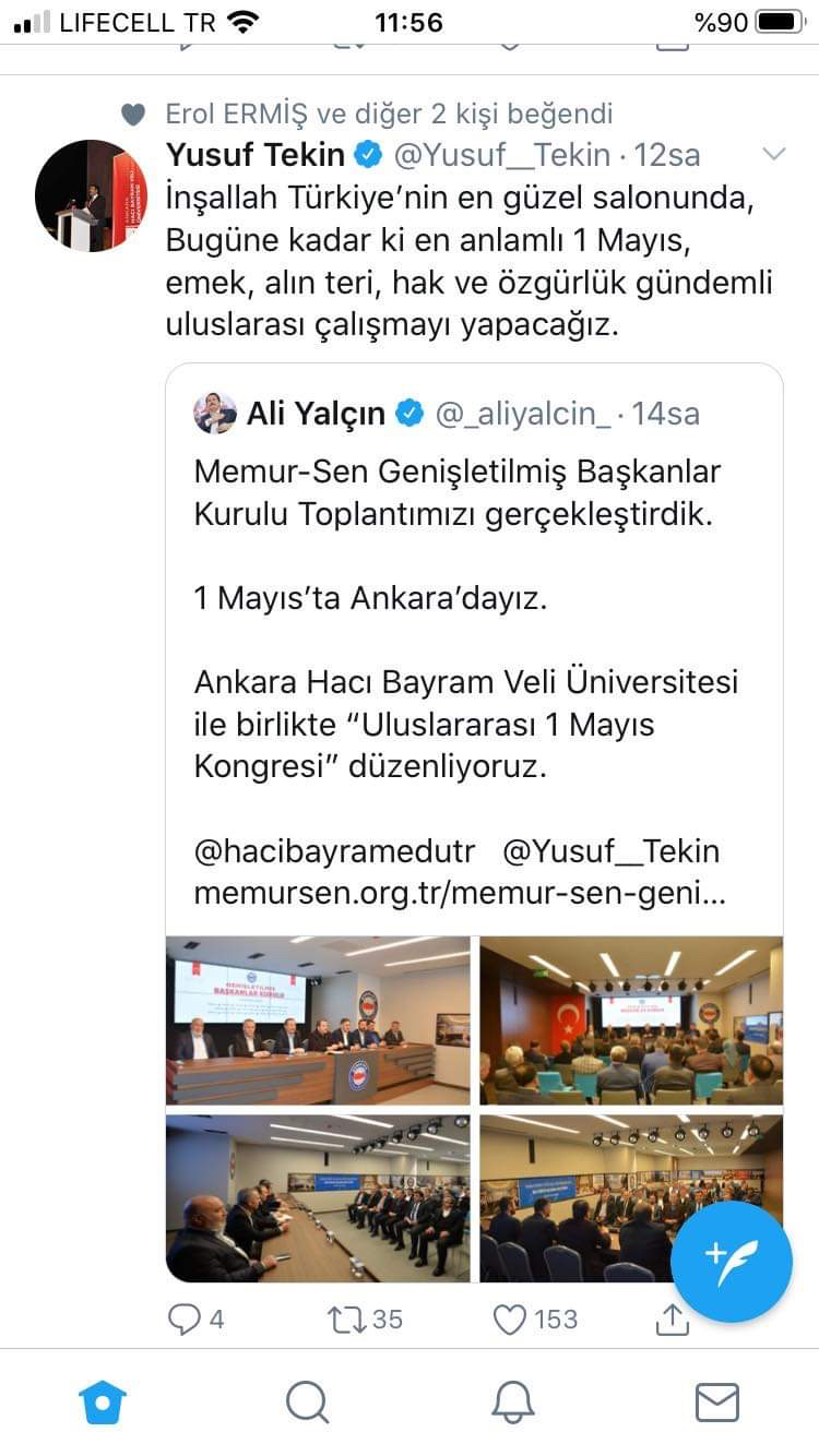 Memur-Sen’den Açıklama : ‘1 Mayıs Kutlamasını Burada Yapacağız’