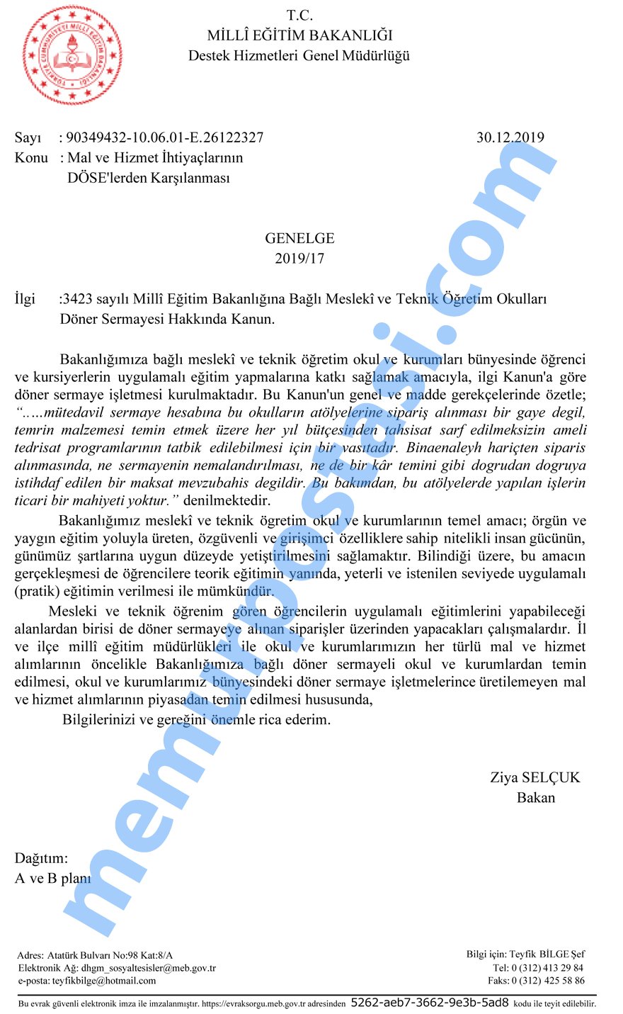 MEB'den Yeni Genelge-İllere Gönderildi